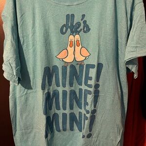 Blue Graphic T-Shirt with Seagull Design